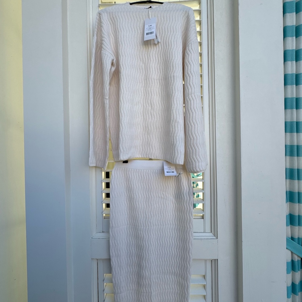 NA-KD Ribbed Knit Sweater & Skirt Set